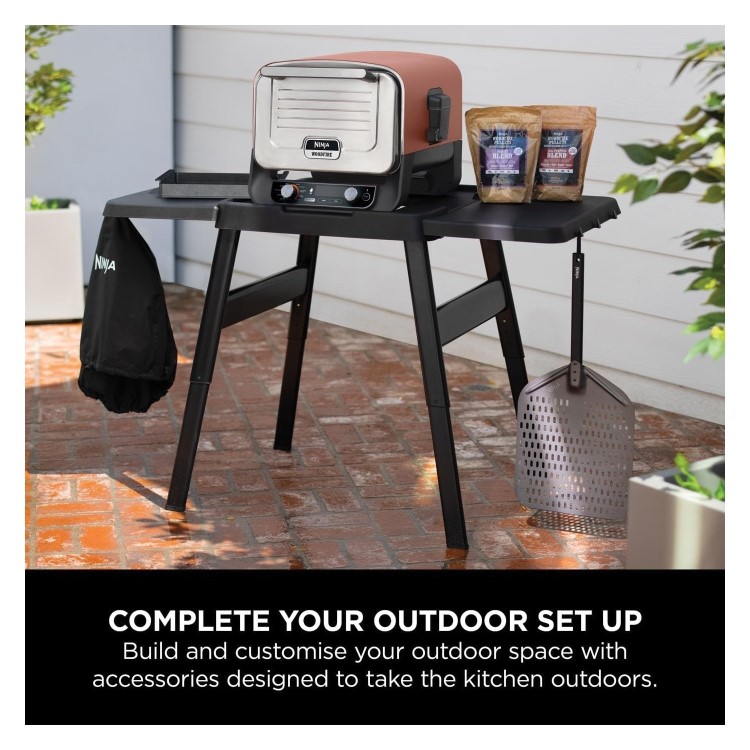 Refurbished Ninja Woodfire Universal Adjustable Stand & Side Table Black