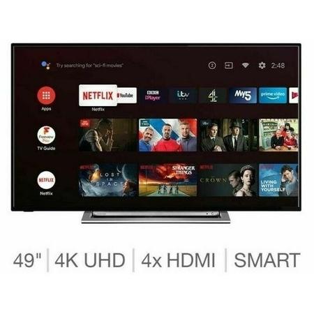 Refurbished Toshiba 49" 4K Ultra HD with HDR10 LED Freeview Play Smart TV without Stand