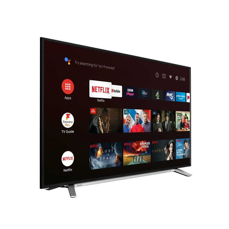 Refurbished Toshiba 55" 4K Ultra HD with HDR LED Freeview HD Smart TV without Stand