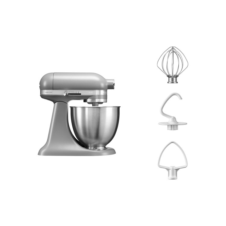 Refurbished KitchenAid Mini 5KSM3311XEFG 3.3 Litre Tilt Head Stand Mixer Grey