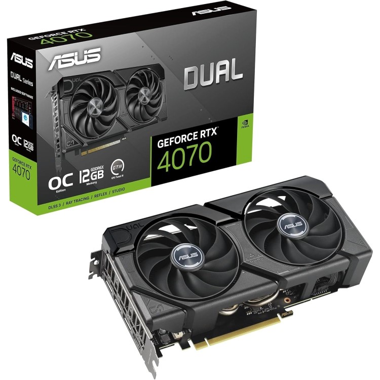 Box Opened ASUS GeForce RTX 4070 12G DUAL EVO OC 12GB GDDR6X Gaming Graphics Card