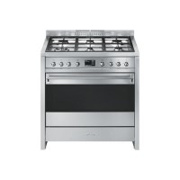 Refurbished Smeg Opera 90cm Dual Fuel Single Oven Range Cooker - Stainless Steel