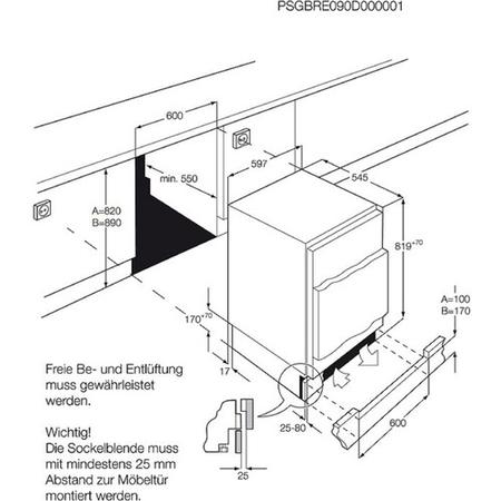 Refurbished AEG ABB682F1AF Frostmatic Undercounter Integrated Freezer