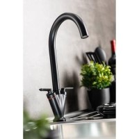 Abode Volo Dual Lever Mixer Tap - Matt Black