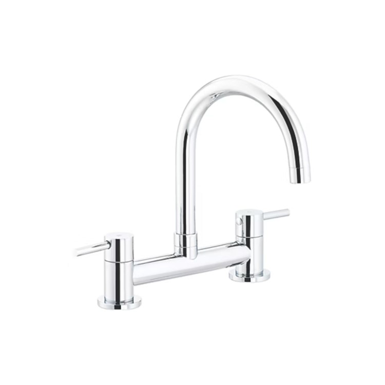 Abode Contemporary Deck Mixer Tap - Chrome