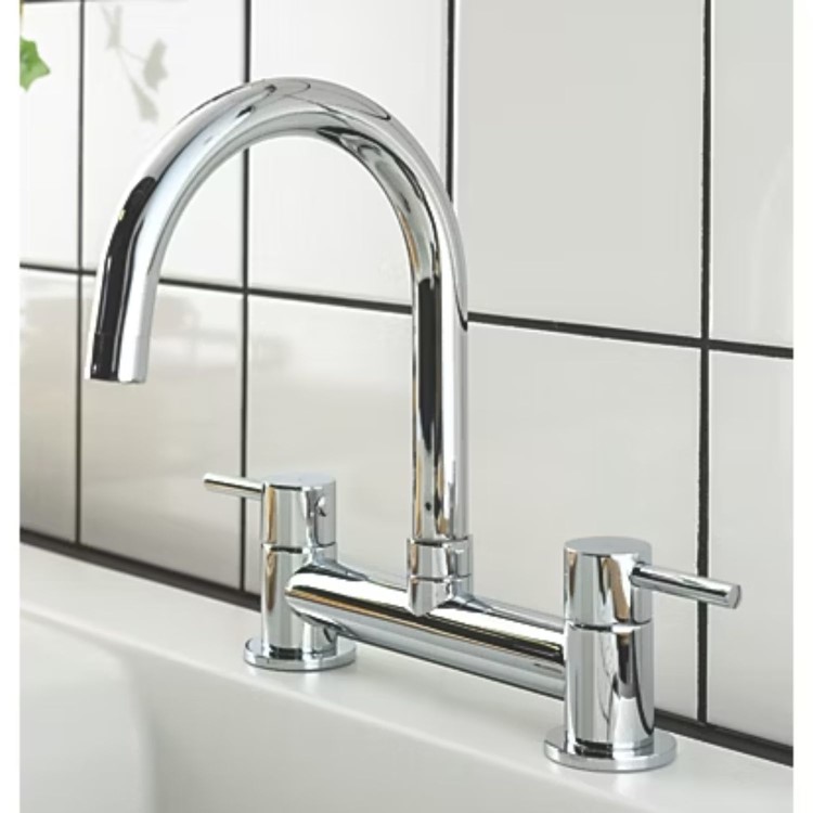 Abode Contemporary Deck Mixer Tap - Chrome