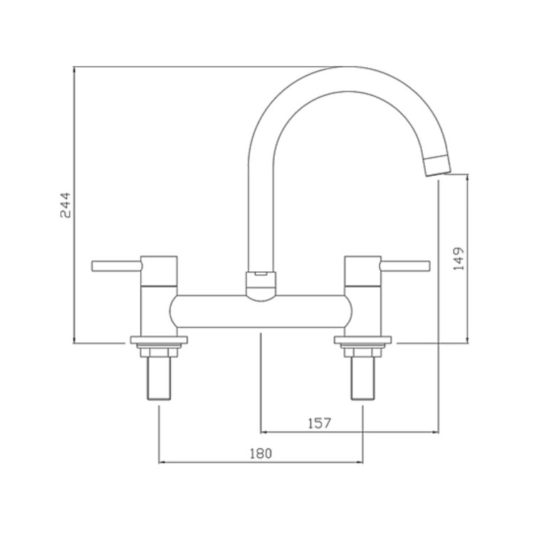 Abode Contemporary Deck Mixer Tap - Chrome