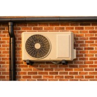 GRADE A1 - Premium Dirt-Resistant Grey Wall Mount Brackets for Split Air Conditioner Outdoor Units - Discreet UK-House Matching Design Supporting up to 140 kg