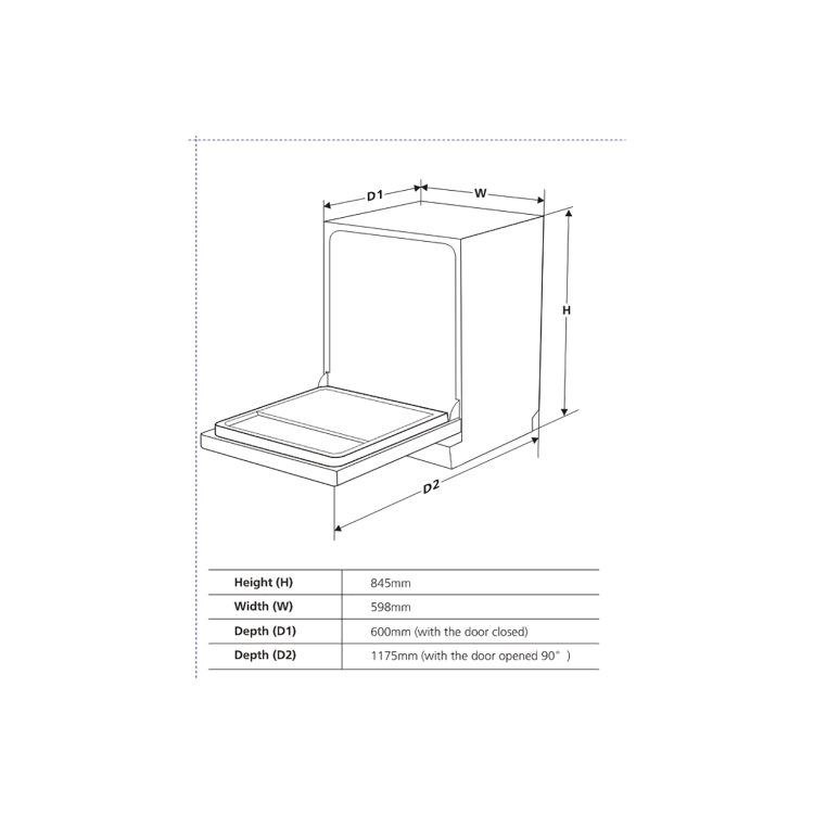 Refurbished Amica Freestanding Dishwasher - White