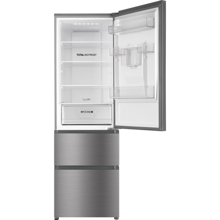 Refurbished Haier AFE635CHJW Freestanding 325 Litre 60/40 Frost Free Fridge Freezer Stainless Steel