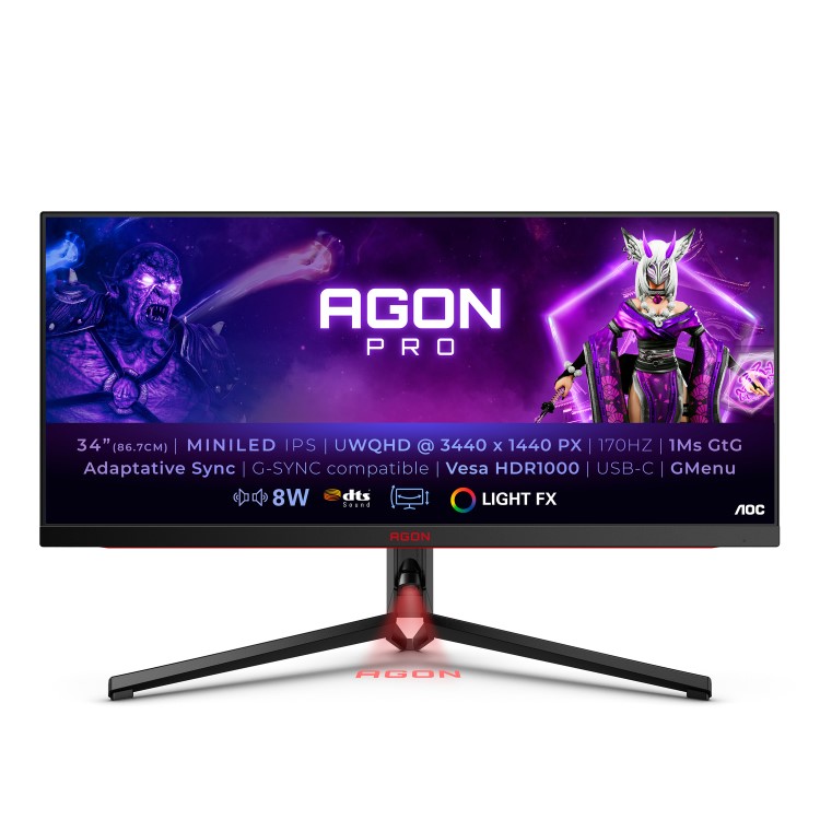 Refurbished AOC AGON AG344UXM 34" IPS QHD 170Hz 1ms FreeSync Gaming Monitor