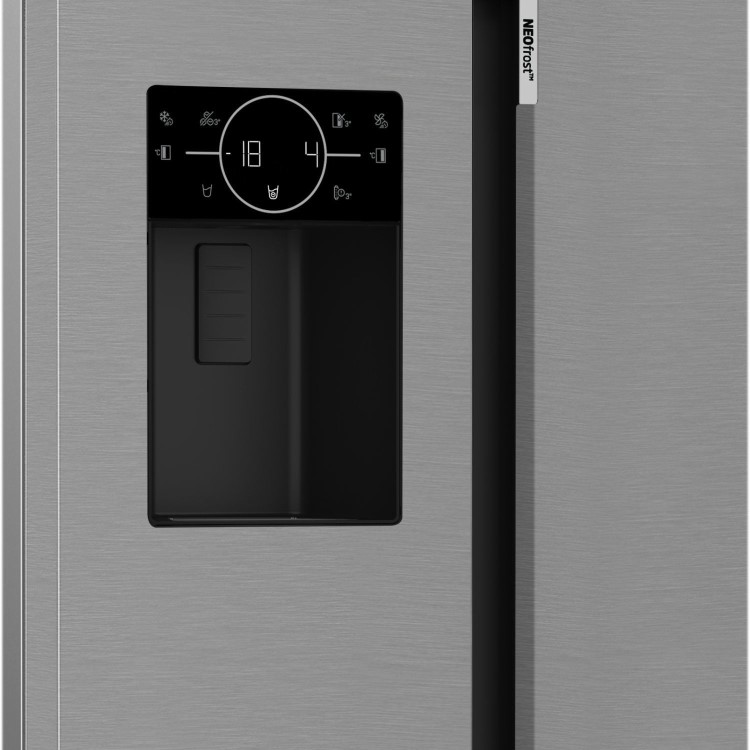 Refurbished Beko HarvestFresh ASP342VPS Freestanding 571 Litre Frost Free American Fridge Freezer with Plumbed Ice and Water Dispenser Stainless Steel