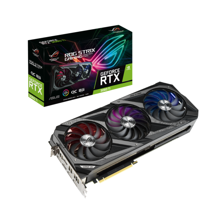 Box Opened ASUS ROG Strix NVIDIA GeForce RTX 3060 TI V2 OC Edition 8GB GDDR6 Gaming Graphics Card