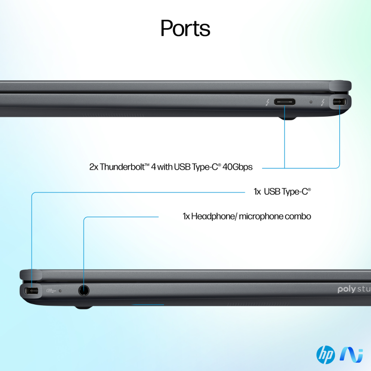 Refurbished HP OmniBook Ultra Flip 14-fh0500na Copilot+ PC Intel Core Ultra 7 258V 32GB RAM 2TB SSD 14 Inch Windows 11 Home Touchscreen Convertible Laptop - Grey