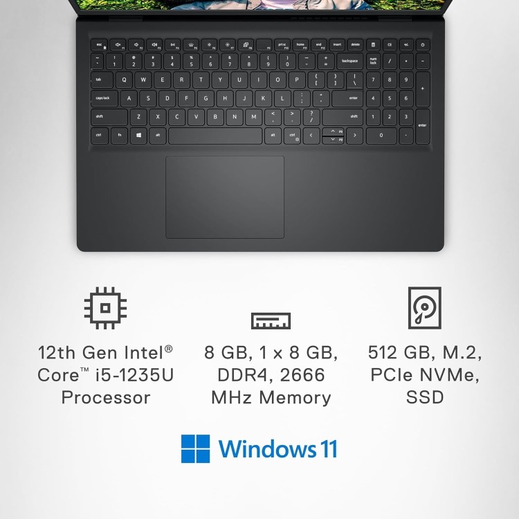 Refurbished Dell Inspiron 15 3520 Core i5-1235U 8GB 512GB 15 Inch Windows 11 Laptop