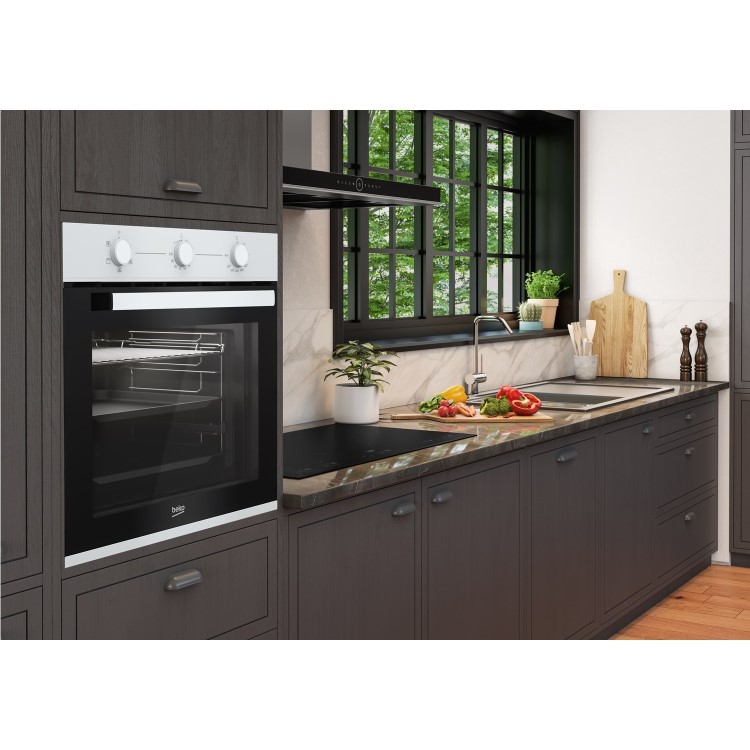 Refurbished Beko BBIF22100W 60cm Single Built In Electric Oven White