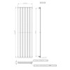 Chrome Vertical Single Panel Radiator 1600 x 452mm - Mojave