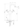 GRADE A1 - Tall Black Double Lever Basin Mixer Tap - Camden