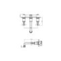 Wall Mounted Brass Double Lever Basin Mixer Tap - Camden
