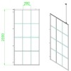 GRADE A1 - Black 1000mm Grid Wet Room Shower Screen with Wall Support Bar  - Nova