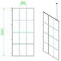 GRADE A1 - Black 1000mm Grid Wet Room Shower Screen with Wall Support Bar  - Nova