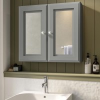 ONLY OPENED - Westbury 667mm Mirror Cabinet - Matt Mid-Grey