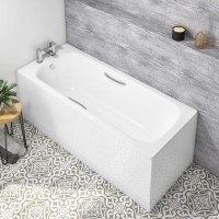 GRADE A1 - Better Bathrooms 1600 x 700 Steel Bath with Tap Holes and Twin Grip Holes