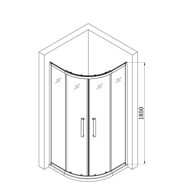 GRADE A1 - 900mm Quadrant Shower Enclosure- Lyra