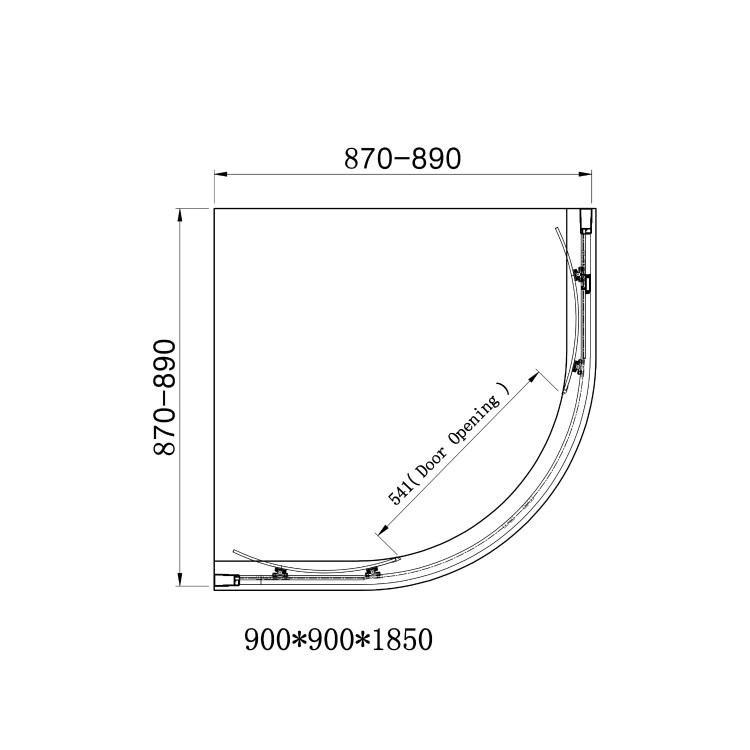 GRADE A1 - 900mm Quadrant Shower Enclosure- Lyra