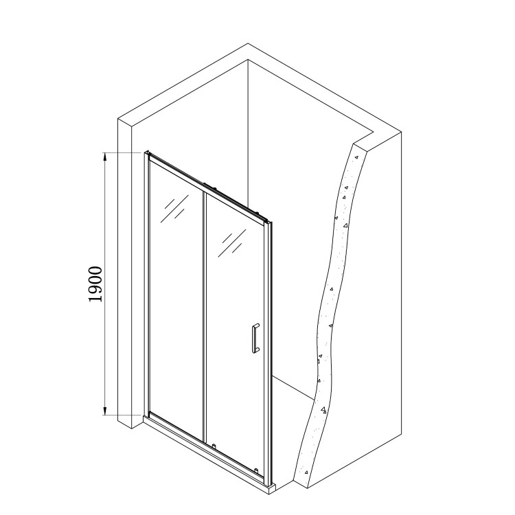 GRADE A1 - 1500mm Sliding Shower Door-Carina 
