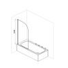 Freestanding Shower Bath Single Ended Right Hand Corner with Black Bath Screen and Towel Rail 1650 x 780mm - Faro