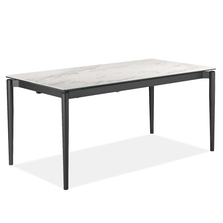 White Marble Extendable Dining Table - Seats 6 - Camilla
