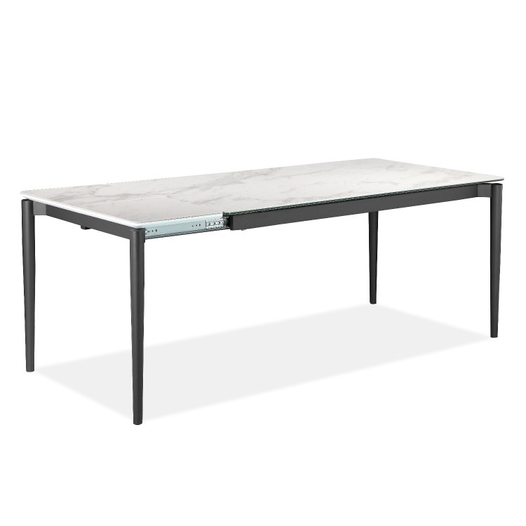 White Marble Extendable Dining Table - Seats 6 - Camilla