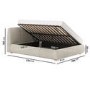 ONLY OPENED - Beige Boucle King Size Side-Lift Ottoman Bed with Cushioned Headboard - Ciara