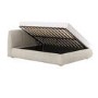 ONLY OPENED - Beige Boucle King Size Side-Lift Ottoman Bed with Cushioned Headboard - Ciara