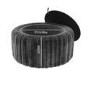 Small Dark Grey Round Velvet Ottoman Coffee Table - Clio