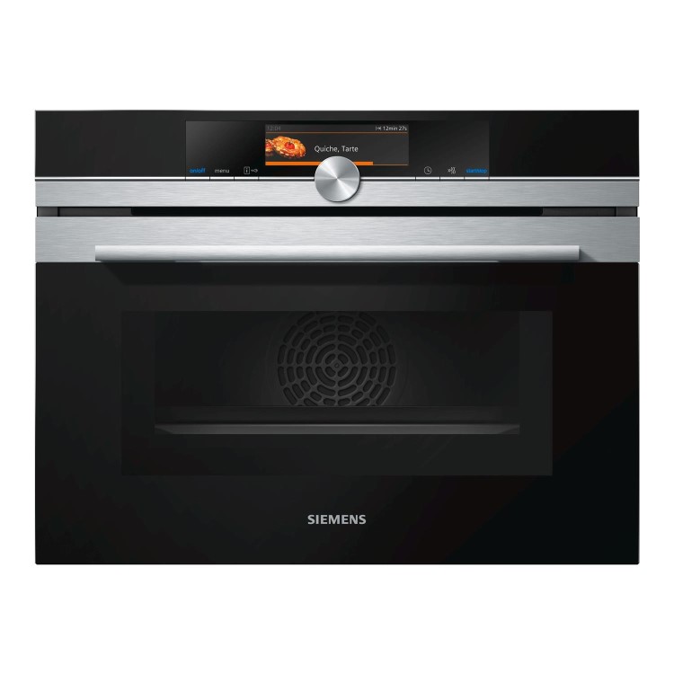 Refurbished Siemens CM678G4S6B iQ700 60cm Single Built In Electric Oven with Microwave