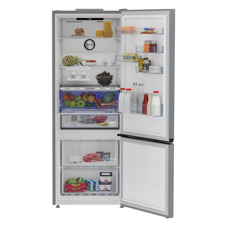 Refurbished Beko CNG5785VPS Freestanding 475 Litre 50/50 Frost Free Fridge Freezer Stainless Steel