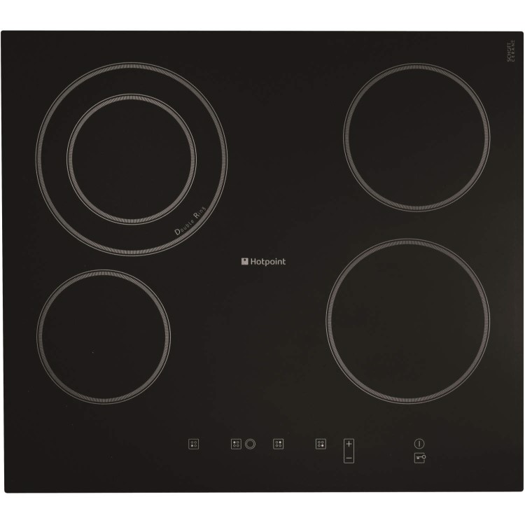 Refurbished Hotpoint CRA641DC Touch Control 60cm Ceramic Hob with Finished Glass Edge