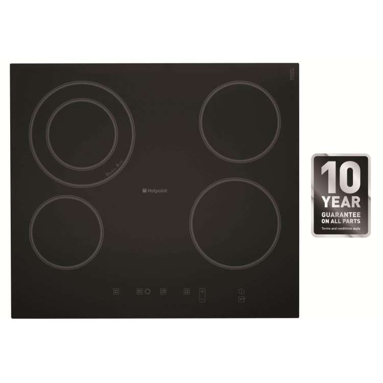 Refurbished Hotpoint CRA641DC Touch Control 60cm Ceramic Hob with Finished Glass Edge