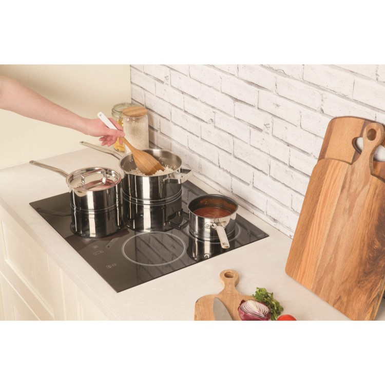 Refurbished Hotpoint CRA641DC Touch Control 60cm Ceramic Hob with Finished Glass Edge