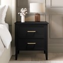 A1/DLH005 ONLY OPENED - Black 2 Drawer Bedside Table - Delilah