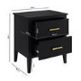 ONLY OPENED - Black 2 Drawer Bedside Table - Delilah