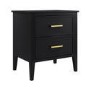 ONLY OPENED - Black 2 Drawer Bedside Table - Delilah