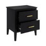ONLY OPENED - Black 2 Drawer Bedside Table - Delilah