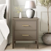 ONLY OPENED - Delilah 2 Drawer Bedside Table In Wood