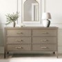 ONLY OPENED - Wide Dark Wood Chest Of 6 Drawers - Delilah