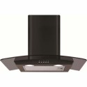 A1/ECP62BL Refurbished CDA ECP62BL 60cm Curved Glass Chimney Cooker Hood Black