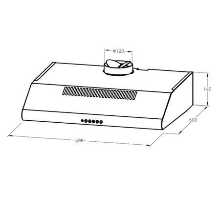 Refurbished electriQ EIQVISORWHITE60 60cm Conventional Cooker Hood