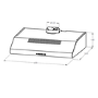 Refurbished electriQ EIQVISORWHITE60 60cm Conventional Cooker Hood